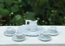 Miniature Dollhouse FAIRY GARDEN Accessory White Serving Tea Set  Buy 3 Save 6