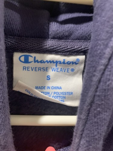 Womens Champion Reverse Weave Navy Hoodie Size Small - Picture 2 of 2