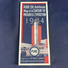 Pure Oil Company World’s Fair 1934 Folding Map