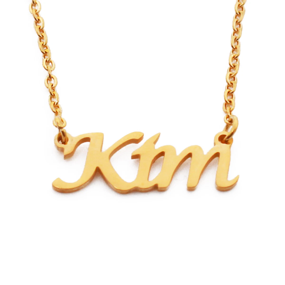 Kim name best sale necklace