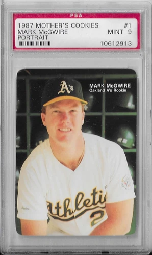 1987 Mother's Cookies #1 Mark McGwire Portrait PSA 9 Mothers