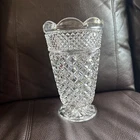 Vtg Indiana Anchor Hocking Glass Diamond Point 10.25" Tall