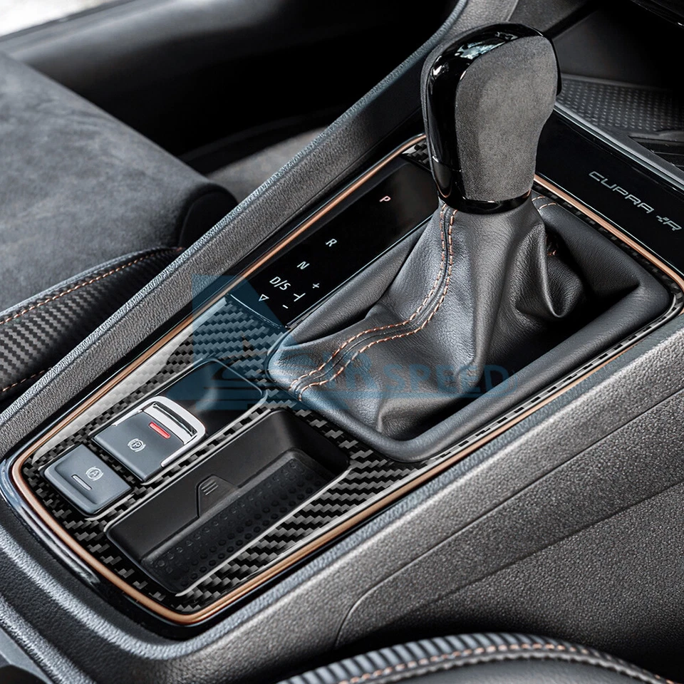 Cubierta interior del cuadro del panel de cambio de marchas de fibra de carbono para Seat Leon 2017-2019 Foto 4 de 4