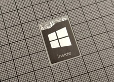 5 x Black  Silver Windows Inside v2 Stickers For The Computer Case 18 x 25 mm