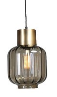 HäNgelampe Schwarz Gold Ø 20 Cm Glas E27 Pendelleuchte Esszimmer Wohnzimmer
