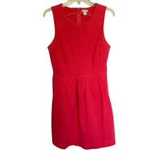 J. Crew Daybreak Fit and Flare Dress Sleeveless Coral Orange Women's M Preppy
