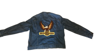 Vtg 70's-80's Denim Jacket MOTOR HARLEY DAVIDSON CYCLES embroidered sz 48 BIGMAC