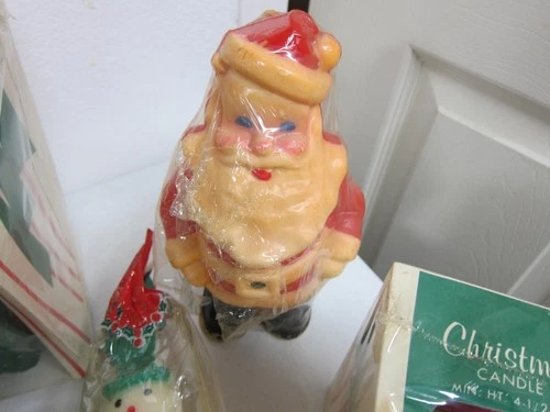 Vintage Gurley Novelty Christmas Candles Snowman Santa Angel Trees Lot of 14 image 7