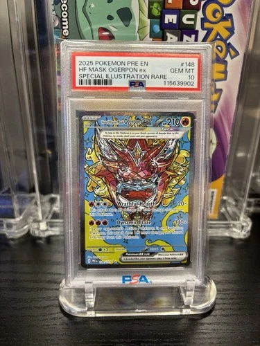 2025 POKEMON PRE EN-PRISMATIC EVOLUTIONS #148 HF MASK OGERPON ex SIR PSA 10