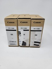 Lot Of 3 GENUINE CANON PFI-110BK BLACK 160ml Ink Tank 2022-2023 32424C1 