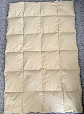Restoration Hardware Down Throw Lap Travel Blanket Brown/Mustard 40X60" Rever GC