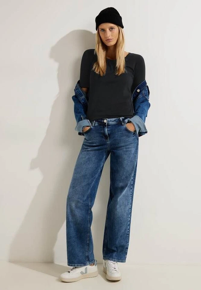 CECIL Basic Kurzarmshirt Lena in der Farbe schwarz - Bild 3 von 4