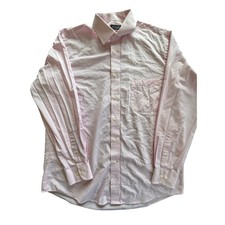 Chaps Dress Shirt Mens Large Pink EUC Wrinkle Free Regular Fit 16-16.5 34/35