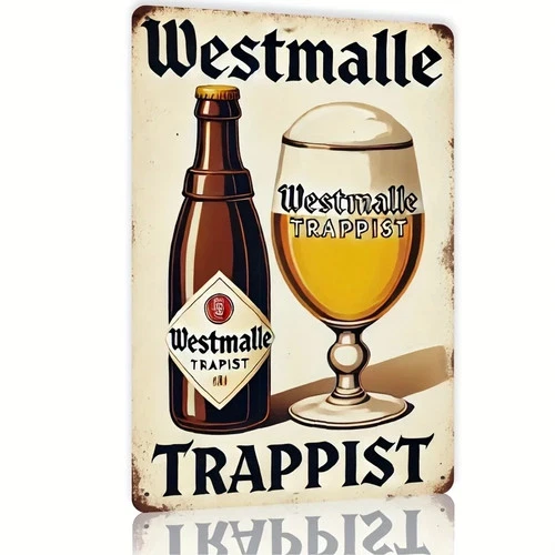 Vintage Westmalle Trappist Beer Tin Metal Signs Home Décor Wall Art 8x12