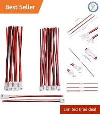 10 Pairs 1.25mm JST 2 Pin Micro Connectors with 80mm Cables for Various Uses