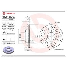 2x Bremsscheibe für Ford Ranger TKE vorne Brembo 26216648