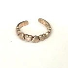 Vintage Ring MARKED 925 STERLING SILVER Size 3.5 Adjustable Heart Band lot y