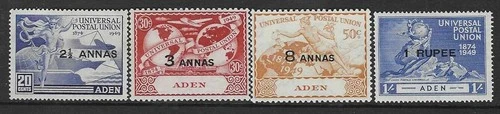1 x 4 Set Aden stamps VLH (1949 upu stamps)($2.75 Bargain)