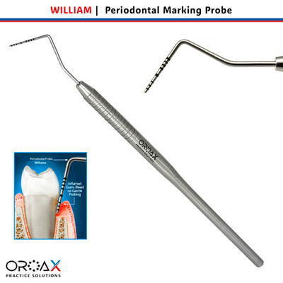 OROAX  Williams Periodontal Probe | Dental Pocket Depth Measuring Instrument CE