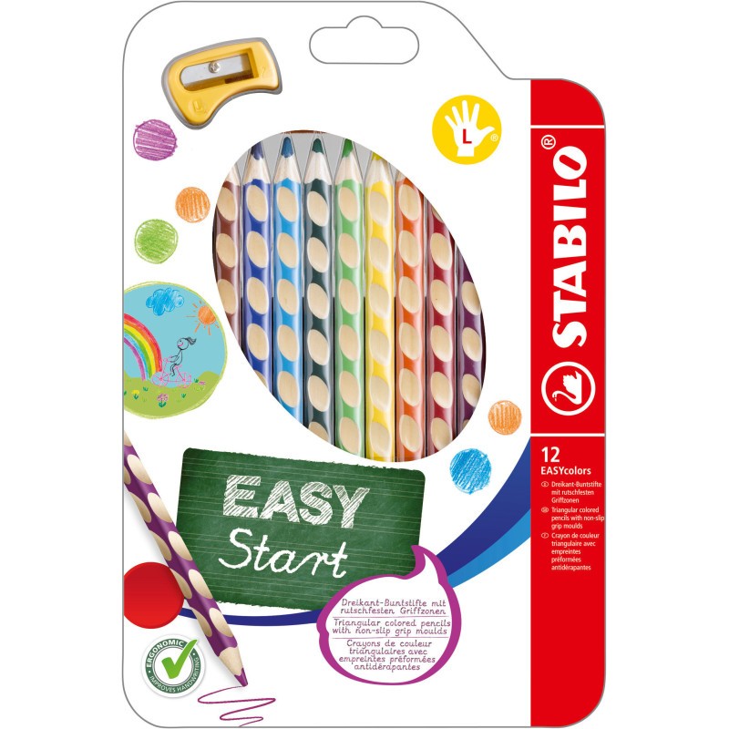 Crayons de couleur STABILO EASYcolors gaucher pour dessin école