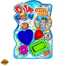 Dive Fun Crystal Gems Diving Toys 1 Pack 4 Gems Beach, Bath, Pool Toys for ...