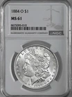 1884-O  $1  MORGAN SILVER DOLLAR  "NEW ORLEANS"   NGC MS61 #8675095-010