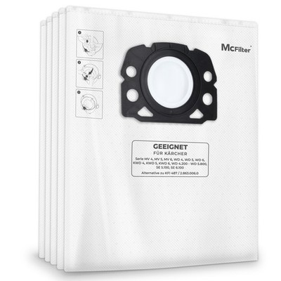 10 Vlies Staubsaugerbeutel für Kärcher MV WD 4/5/6 P Premium Serie 2.863-006
