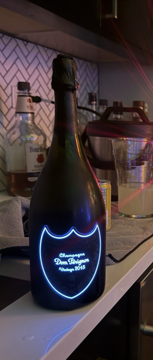 Dom Perignon Brut Luminous Light Up Empty Bottle Vintage 201