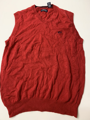 Chaps V-Neck Strickpullover Pullunder rot Gr: M