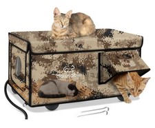 Indestructible Heated Cat House For Outside Winter, 100 Waterproof Safe Escape
