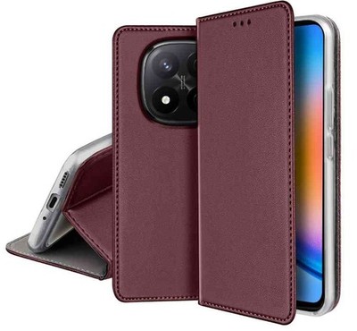 FÜR XIAOMI REDMI NOTE 15 PRO PLUS - SMART MAGNETIC Schutz Tasche Hülle WEINROT