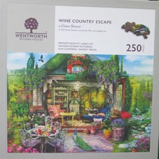 Wentworth Wooden Jigsaw Puzzle 250 Pieces WINE COUNTRY ESCAPE 14" x 10" Complete