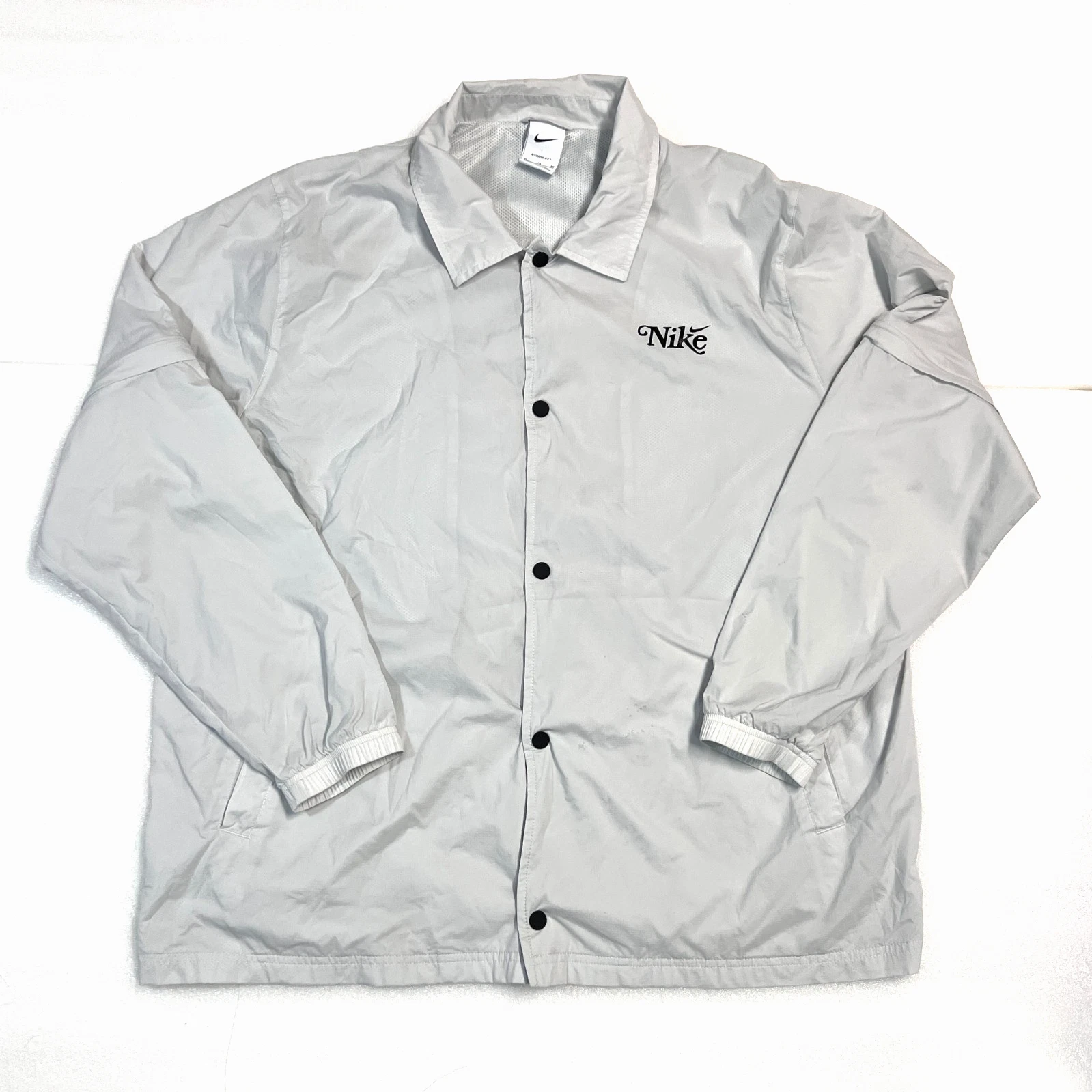 Nike Men's STORM-FIT Convertible Golf Jacket Photon Dust XL Gray Vented Stained