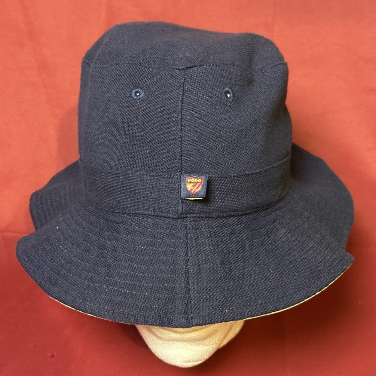 Polo Golf Ralph Lauren Crest Emblem Logo Bucket Hat Cap Navy Blue Size Small