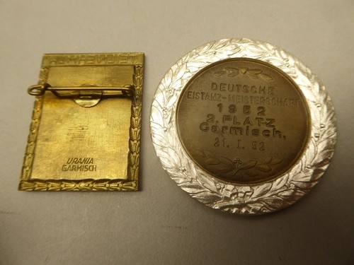 Lot Sport Eistanz Meisterschaften - Medaillen Plakette Abzeichen 50er Jahre - Bild 7 von 12