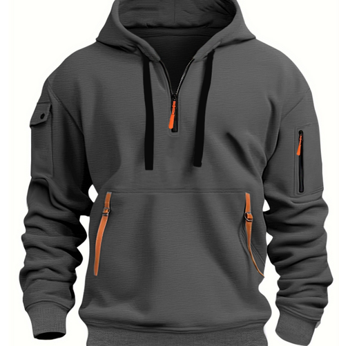 New Men's Casual hoodies Cotton Half Zipper sweatshirt Pocket Sport Tops Fashion - Picture 16 of 25