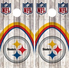 Pittsburgh Steelers Cornhole Wrap NFL Wood Game Skin Board Set Vinyl Art CO109
