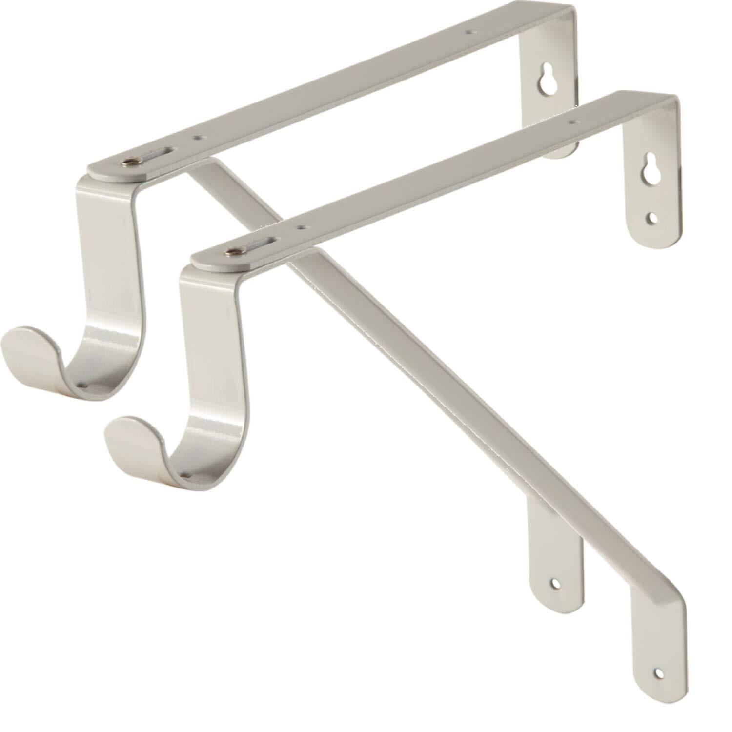 Adjustable White Closet Rod and Shelf Support Bracket Set of 2
