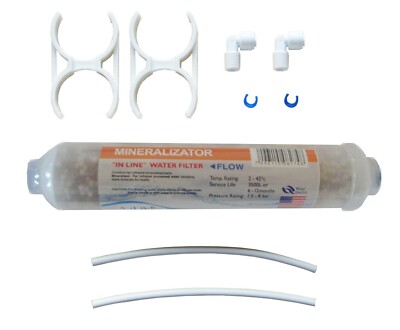 RO Reverse Osmosis with 58 Minerals inline filter/Re-Mineralization 1/4'' tubing