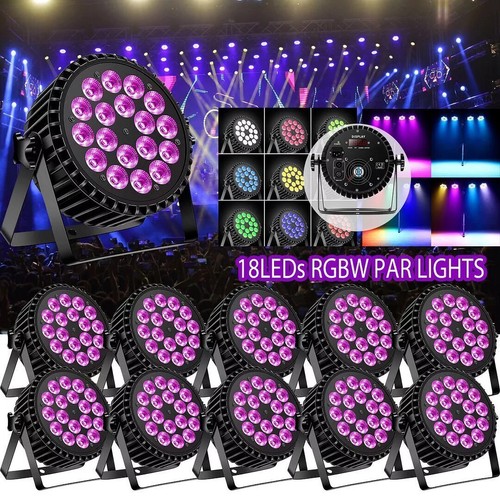 10X 270W LED Par Scheinwerfer 18 LED Strahler RGBW DMX Strobe Bühnenlicht Disco