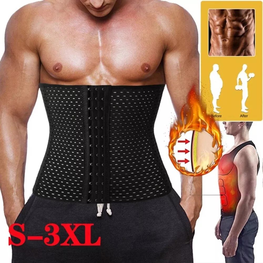 Men's Fat Burner Control Tummy Tuck Belt Body Shaper Girdle Belly