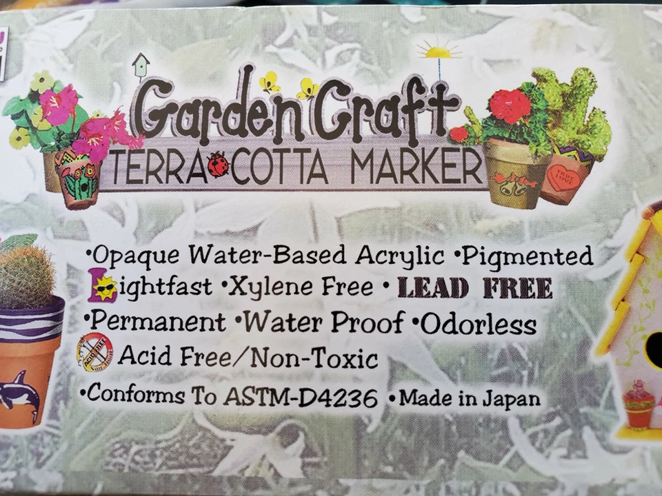 MARCADOR ACRÍLICO AMARILLO 1 TERRACOTA JARDÍN BASE AGUA MARVY NUEVO #5 CREAKYATTIC Foto 2 de 3