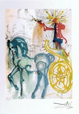 Salvador DALI Cheval de Triomphe Facsimile Signed Lithograph & COA