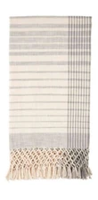 Mud Pie STRIPE GRAY Throw Blanket 50”x 60” NWT