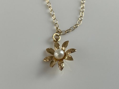 1978 Cultured Pearl Pendant 9ct Gold Pendant on 1990 Gold Vintage Necklace Chain - 第 3/24 張圖片