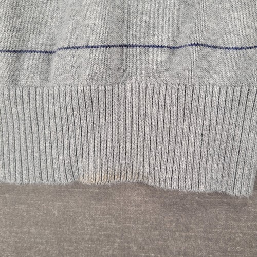 Vineyard Vines Quarter Zip Pullover Striped Sweater Cotton Gray Mens Size S - Picture 7 of 12