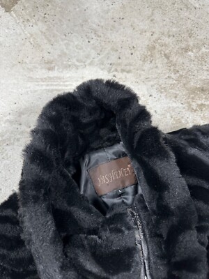 Vintage Y2K Faux Fur Bomber Jacket Japanese Style Belted archive