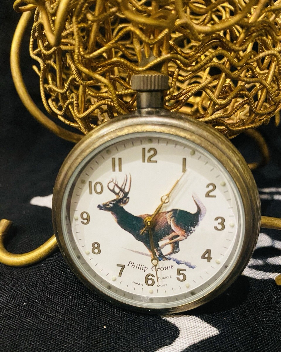 Vintage Phillip Crowe Pocket Watch Deer Majesti SignatureSeries | eBay