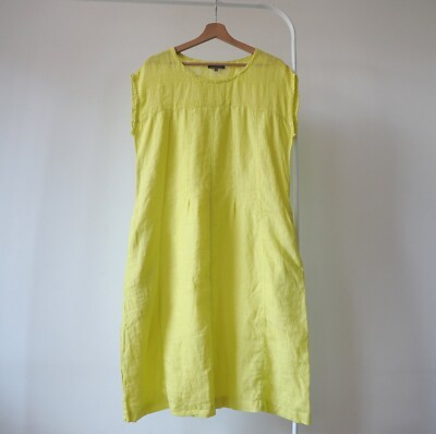 knee length dresses for ladies Zusss long linen button-through dress main image 1