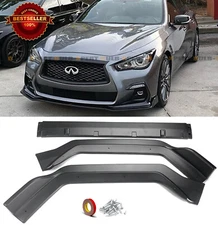 Matt Bumper Lip Spoiler Diffuser Splitter Winglet Diffuser For 18-20 Q50 Sport